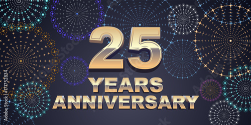 25 years anniversary vector icon, logo