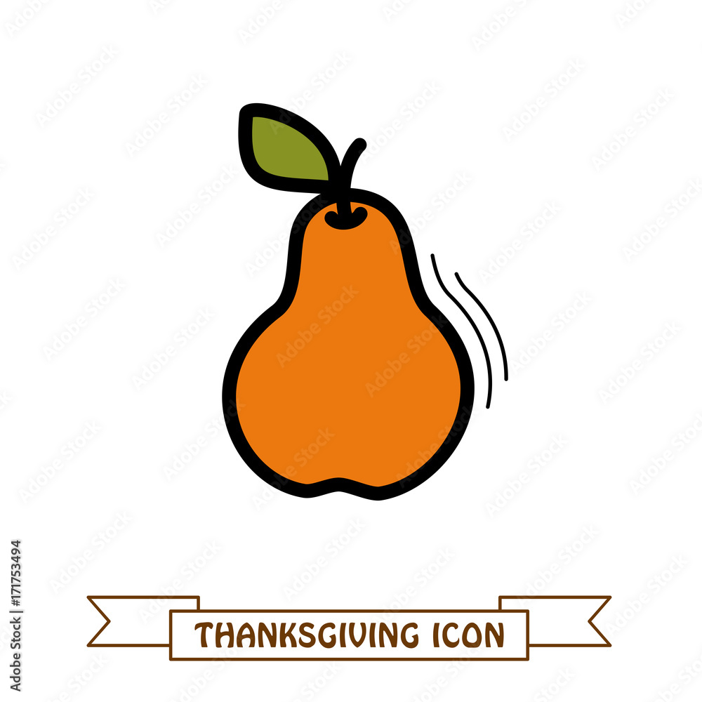 Pear icon. Harvest. Thanksgiving vector Pear icon. Harvest. Thanksgiving vector