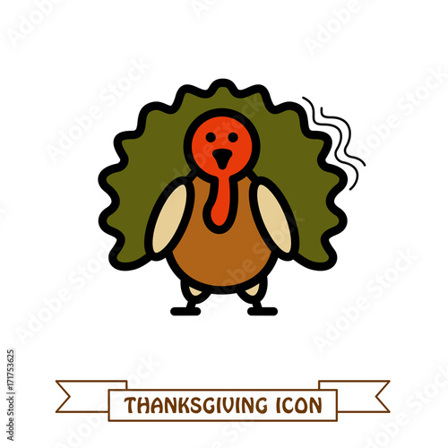 Turkey icon. Harvest. Thanksgiving vector