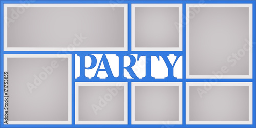 Collage of photo frames vector illustration, background