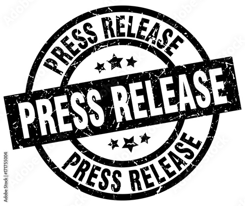 press release round grunge black stamp