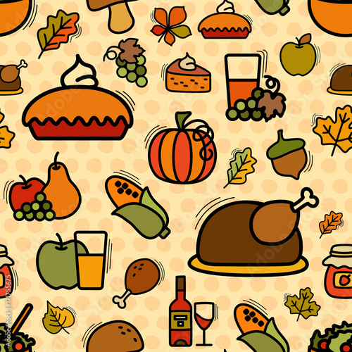 Vector seamless thanksgiving pattern