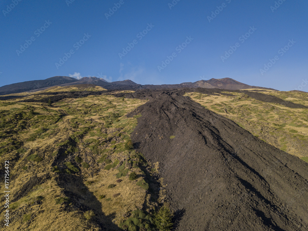 Lava field at sunset - Volcano Etna