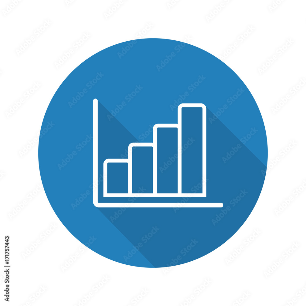 Growth chart flat linear long shadow icon Growth chart flat linear long shadow icon