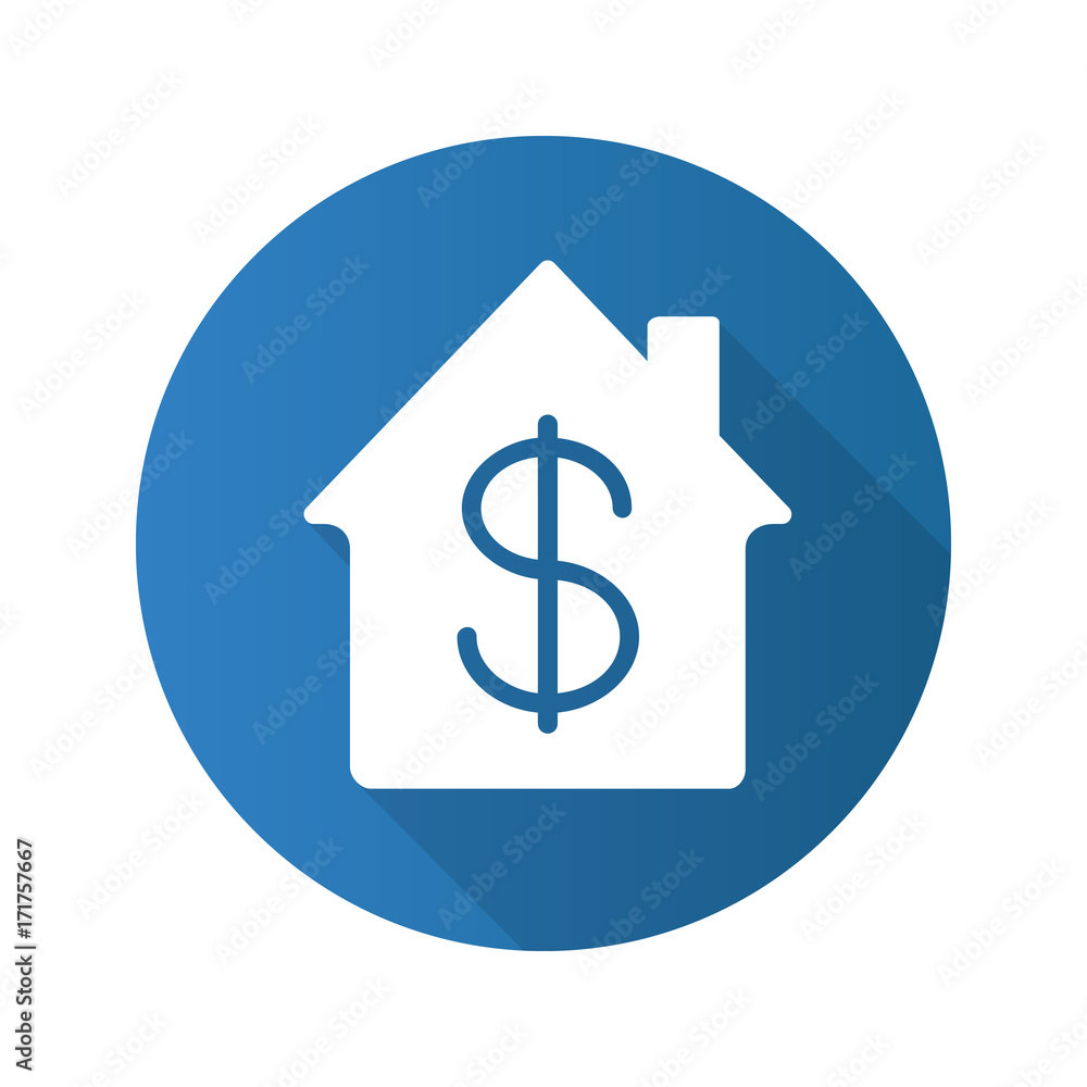 Property purchase flat design long shadow glyph icon Property purchase flat design long shadow glyph icon