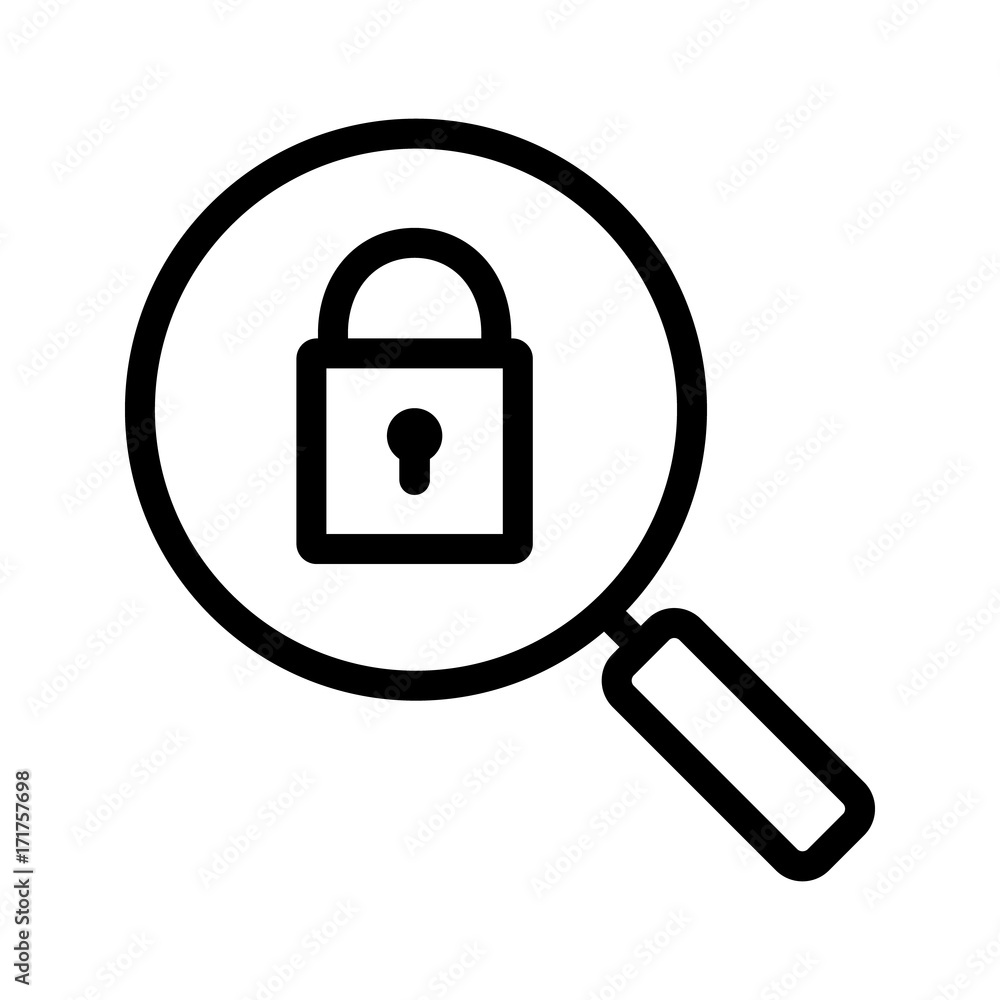 Password search linear icon Password search linear icon