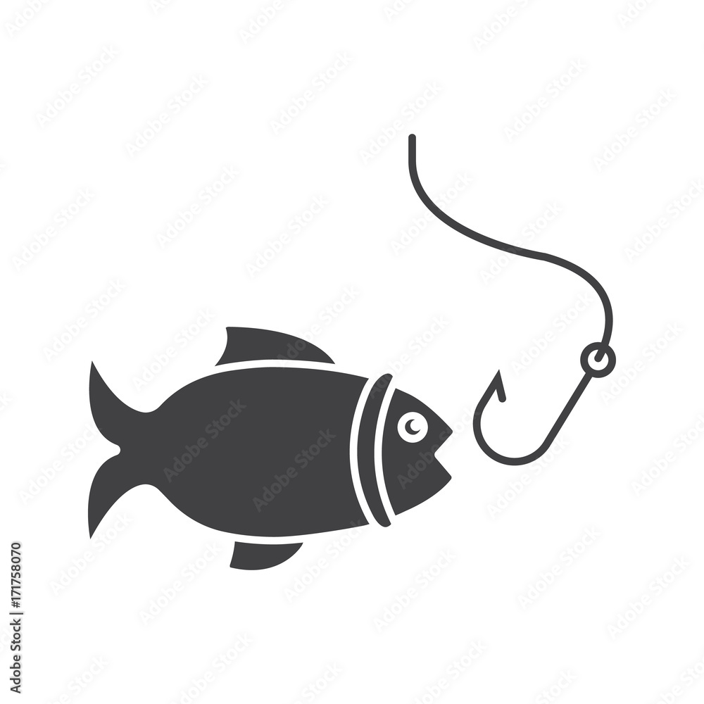 Fishing glyph icon