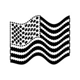 flag united states of america waving black silhouette on white background vector illustration