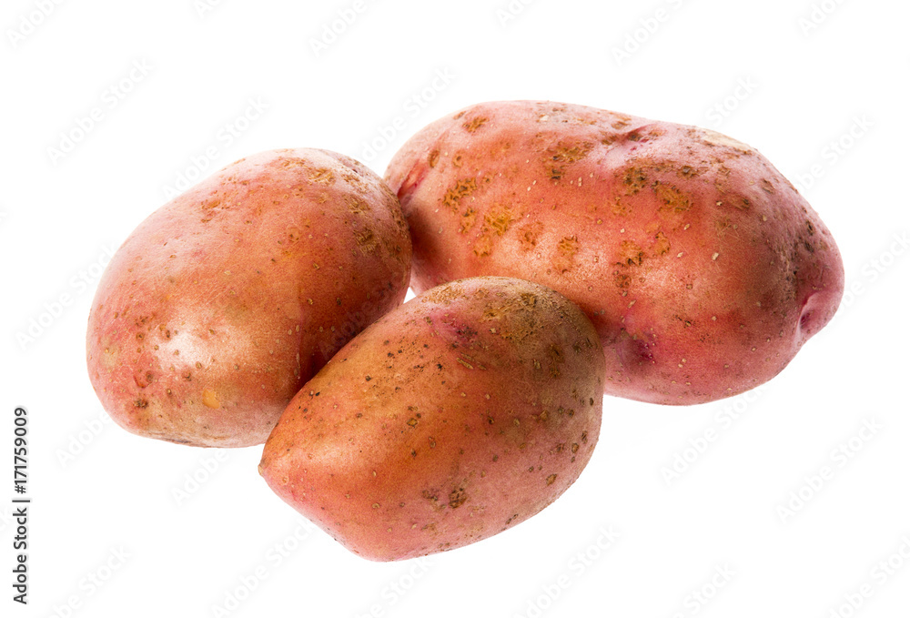 a fresh raw potatoes on a white background a fresh raw potatoes on a white background