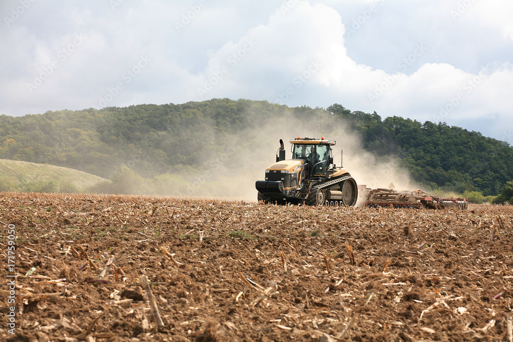 Fototapeta premium tractor in field