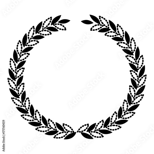 olive crown in black silhouette dotted vector illustration