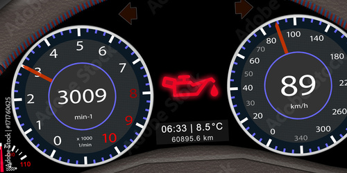 ps_20 ProgrammingScreen - Armaturenbrett / Kombiinstrument mit der Display-Meldung / Warnleuchte: Öldruckkontrollleuchte - Motorölstand prüfen - 2zu1 - g5510