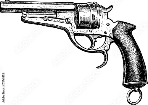 sketch of a vintage gun