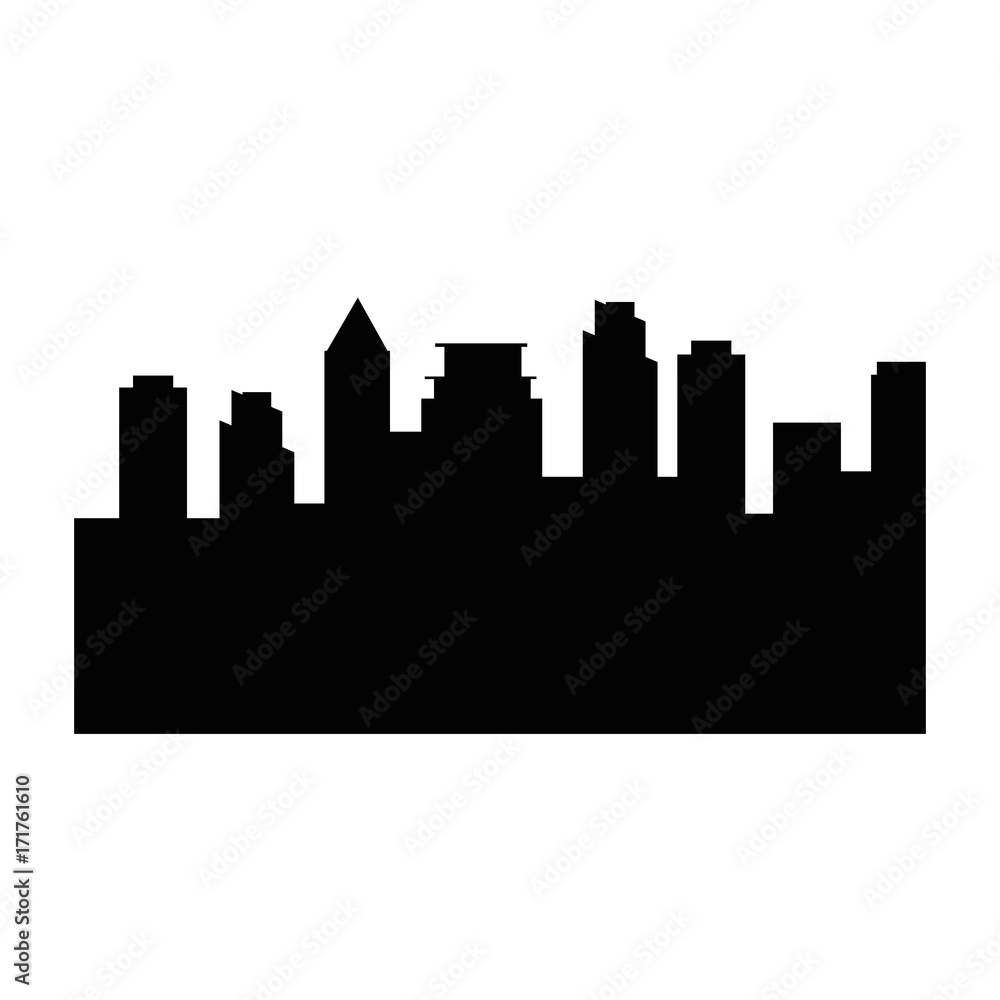 cityscape buildings silhouette icon
