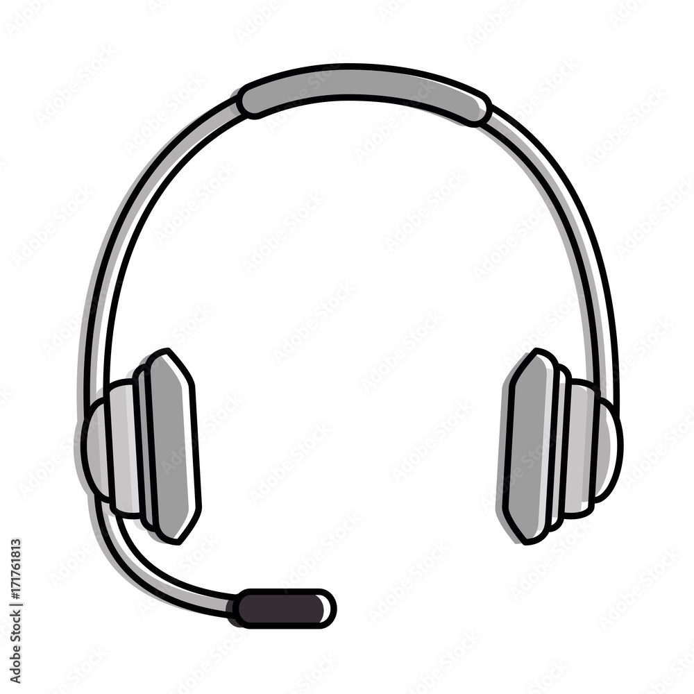 headset communication isolated icon headset communication isolated icon