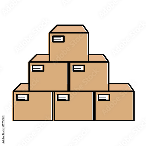 boxes carton isolated icon