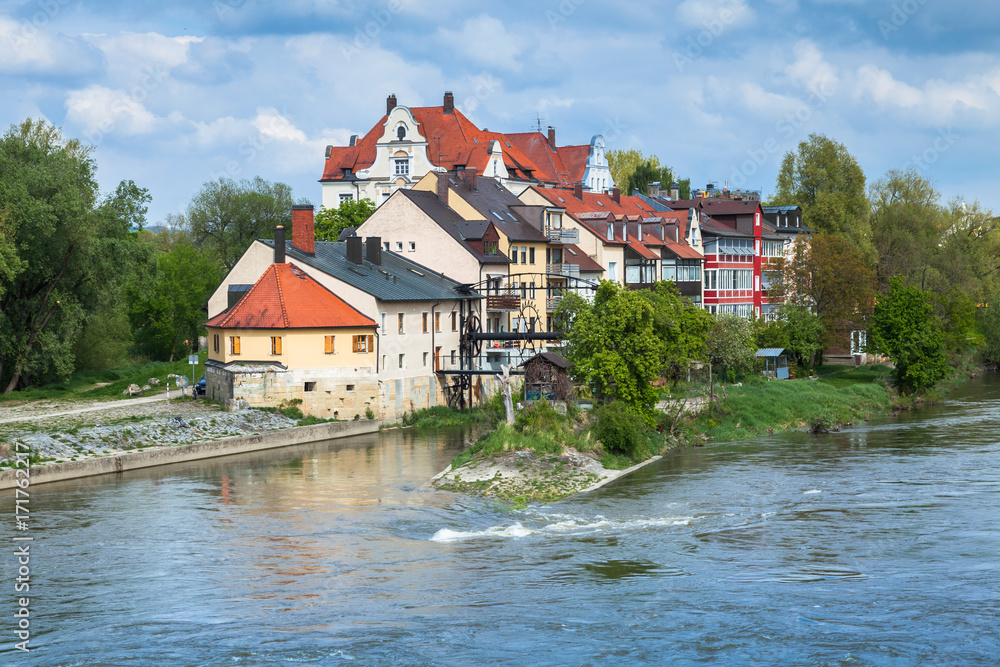 Regensburg landscape in bright summer day