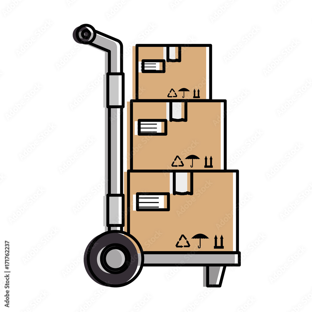 delivery cart with boxes delivery cart with boxes
