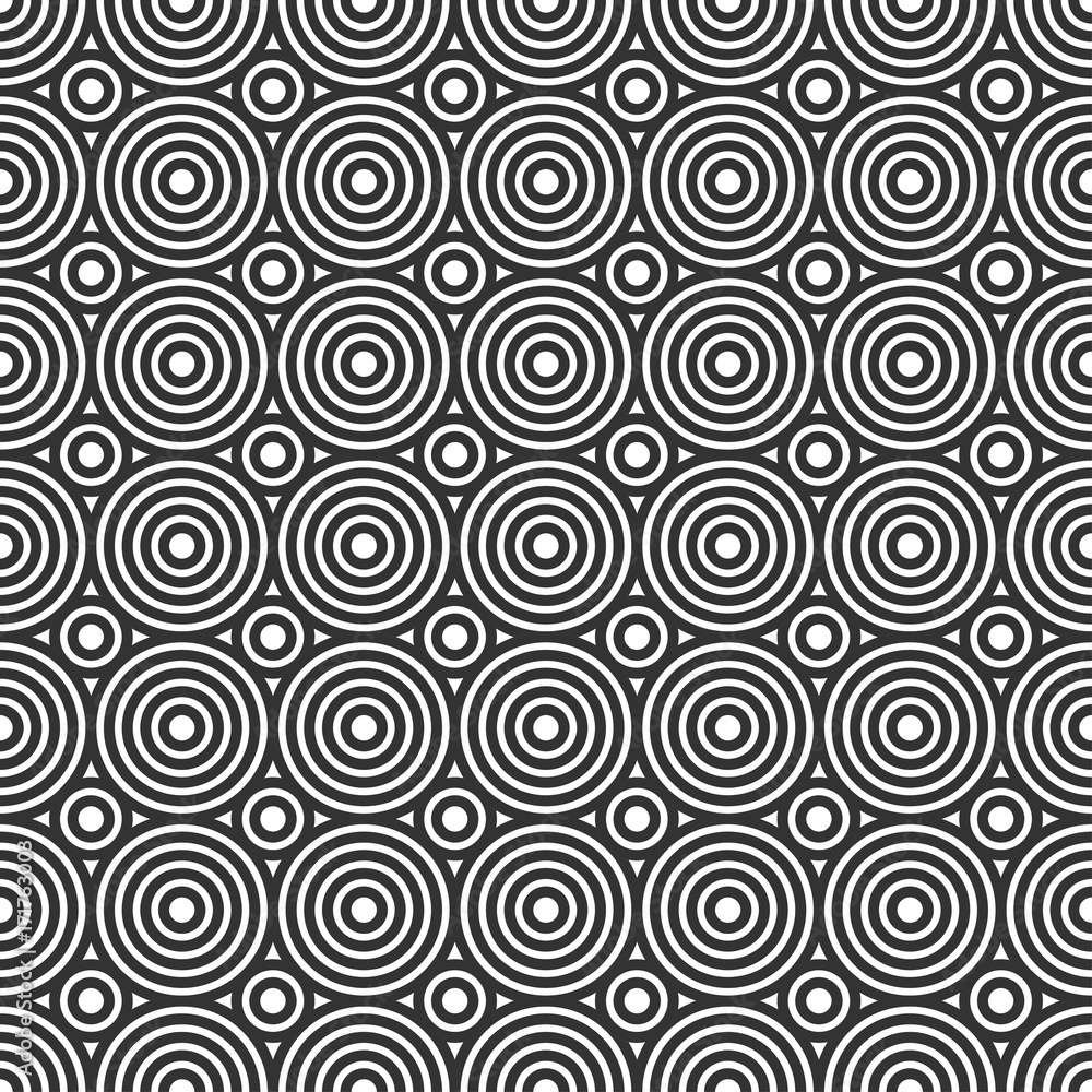 Round monochrome shape. Geometric seamless pattern Round monochrome shape. Geometric seamless pattern