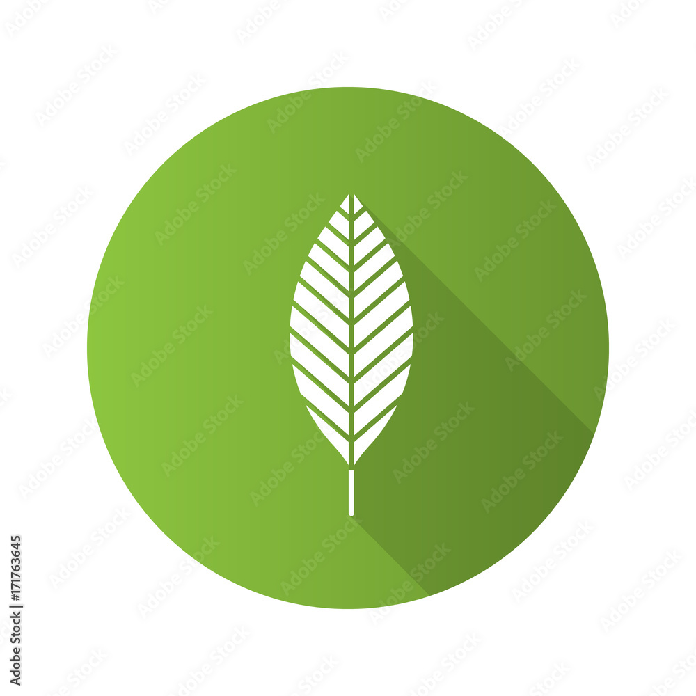Walnut leaf flat design long shadow glyph icon Walnut leaf flat design long shadow glyph icon