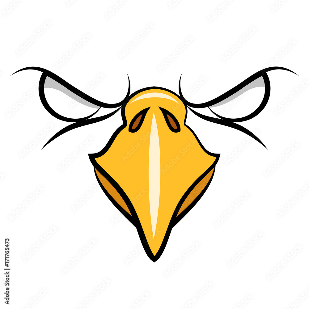 Obraz premium Angry Eagle Head Mascot. Vector Illustration