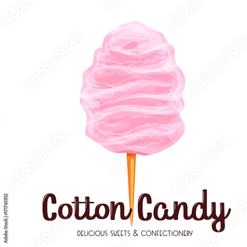 Pink cotton candy icon.