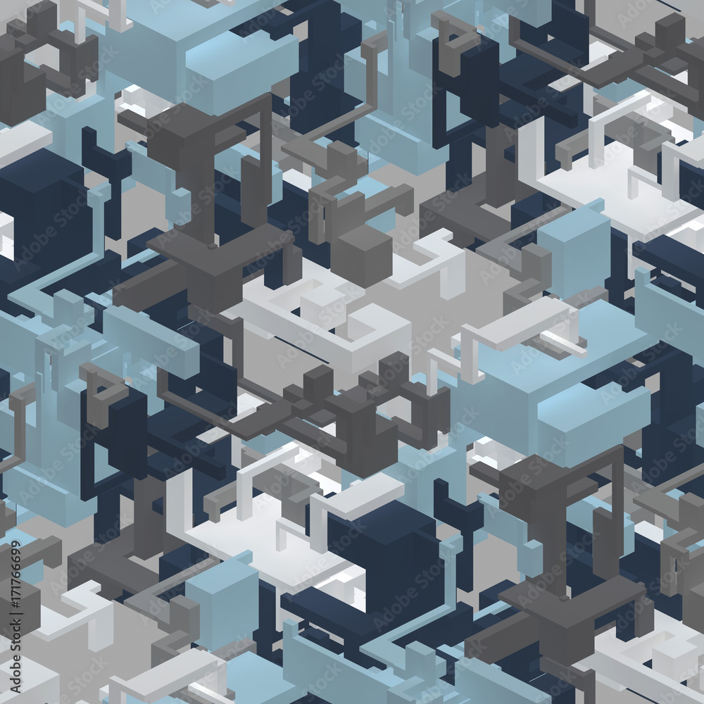 3D Camouflage blau-grau 3D Camouflage blau-grau