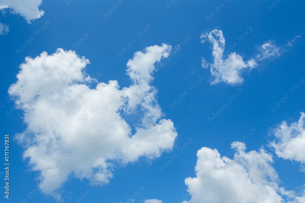 The pattern of clouded fluffy rabbit. On the blue backdrop There is space for the alphabet layout. The pattern of clouded fluffy rabbit. On the blue backdrop There is space for the alphabet layout.