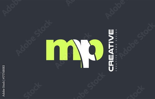 Foto green letter mp m p combination logo icon company design joint joined