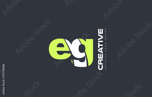 green letter eg e g combination logo icon company design joint joined