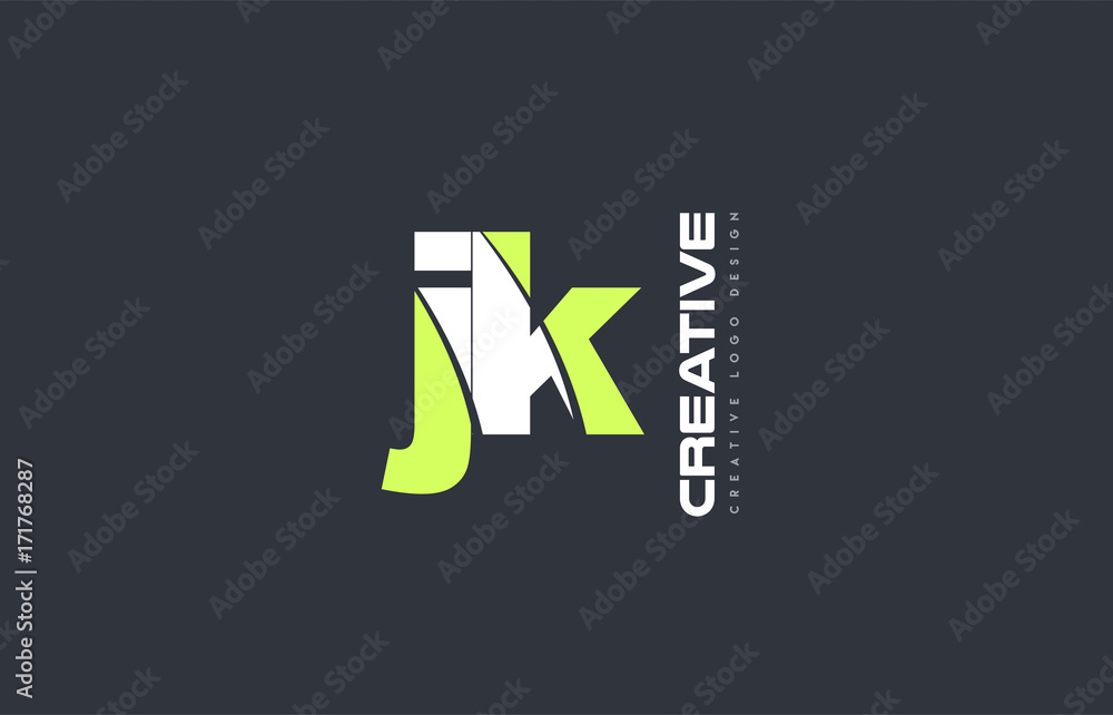 green letter jk j k combination logo icon company design joint joined green letter jk j k combination logo icon company design joint joined