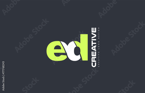 Foto green letter ed e d combination logo icon company design joint joined
