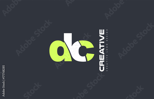 green letter dc d c combination logo icon company design joint joined photo