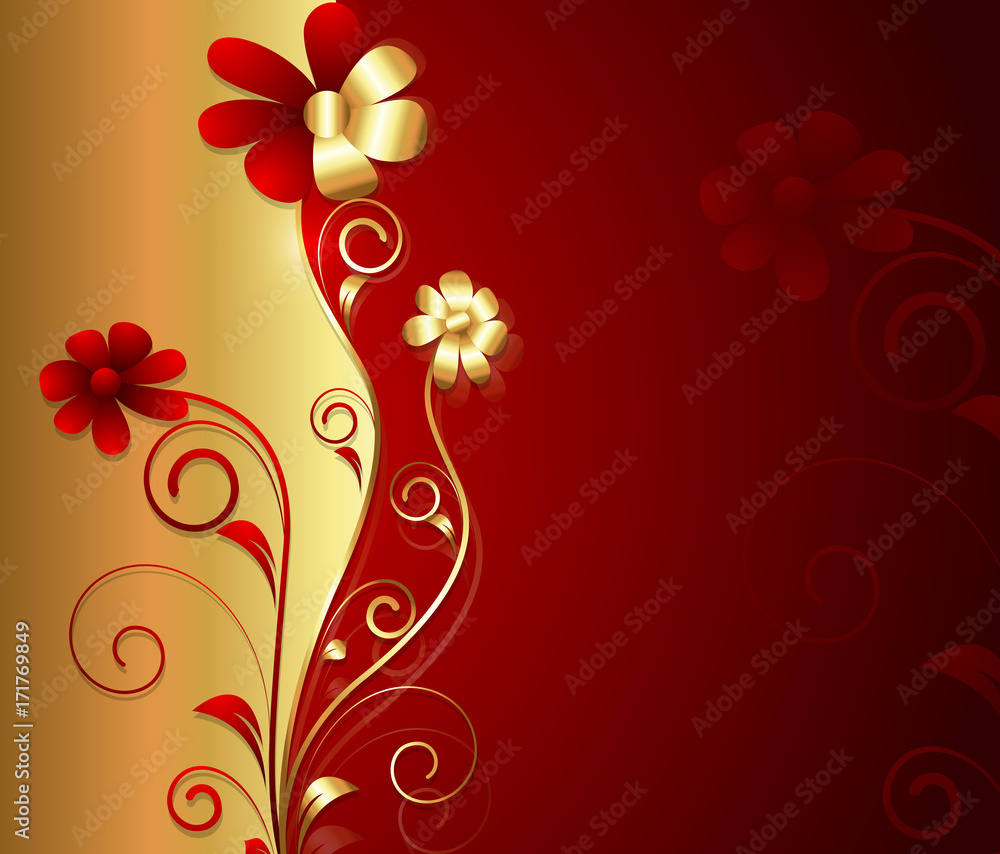 Abstract Golden Floral Template Design Abstract Golden Floral Template Design