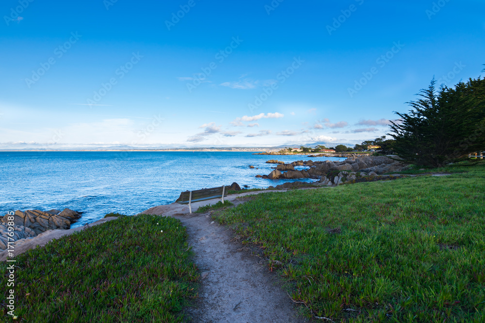Panoramic view of Monterey at Sunset, California, USA