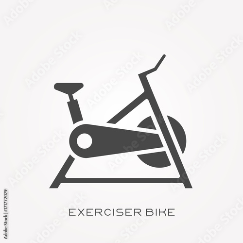 Silhouette icon exerciser bike