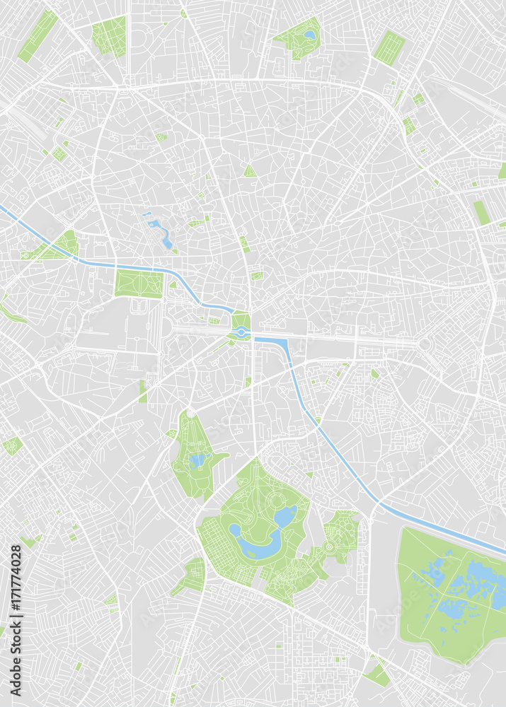 Fototapeta premium Bucharest colored vector map