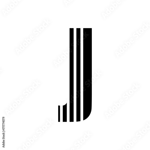 Vector stripped alphabet. Letter J