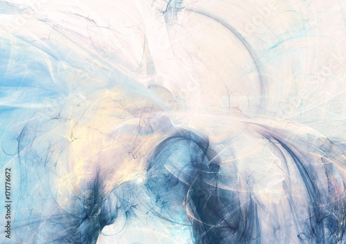 Abstract beautiful blue and white soft color background. Dynamic smoke painti...