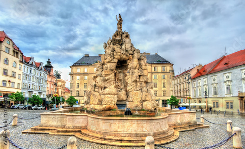 Parnas Fountain on Zerny trh square in the old town of Brno, Czech Republic photo