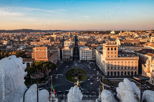 Canvas Print Rome Landscape Sunset Panorama