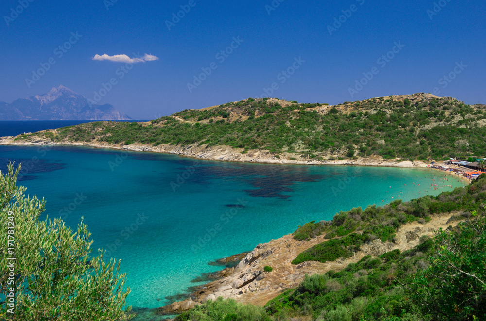 Sea shore under clear sky