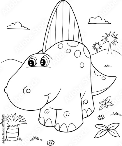 Cute Dinosaur Vector Illustration Art