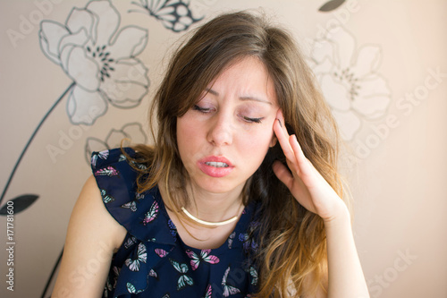 Girl having a headache