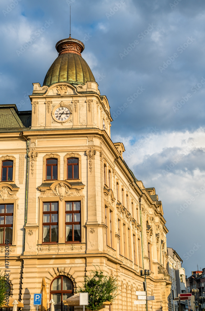 Buildings in the old town of Prerov, Czech Republic