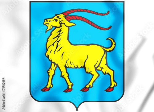 3D Istria County coat of arms, Croatia. photo