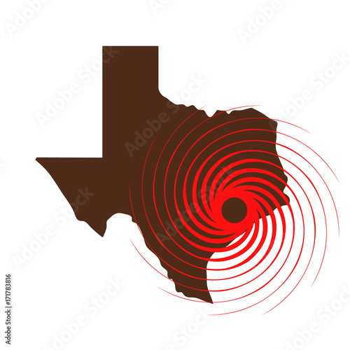 Hurricane Over Texas. Vector Illustration