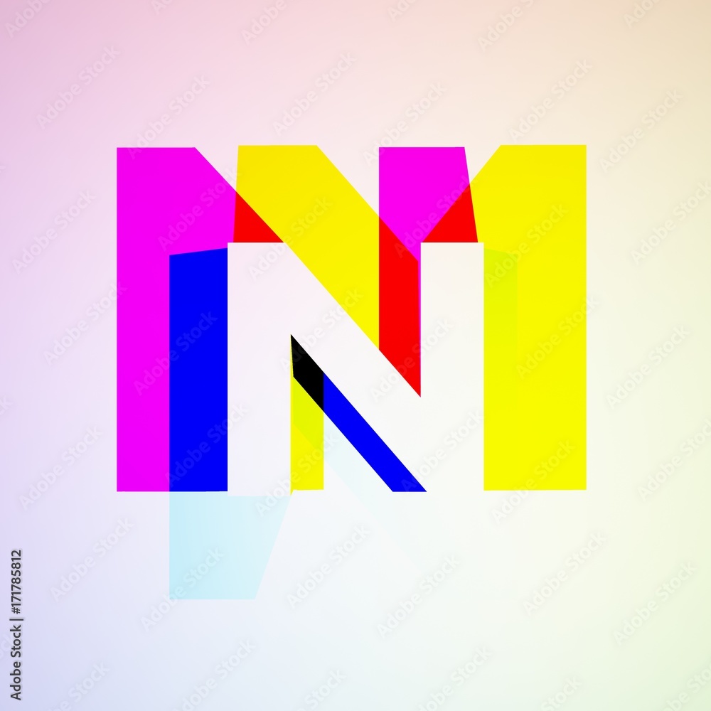 RGB Letters 3D illustration N RGB Letters 3D illustration N