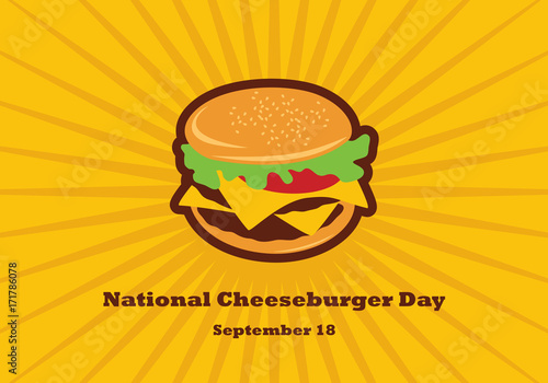 National Cheeseburger Day vector. Burger cartoon. Cheeseburger vector. Important day