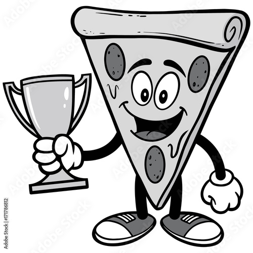 Pizza with Trophy Illustration